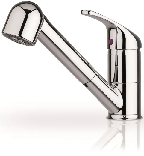 PYRAMIS Kchenarmatur Festivo Essential Einhebelmischer Chrom mit Zugauslauf und Brausefunktion