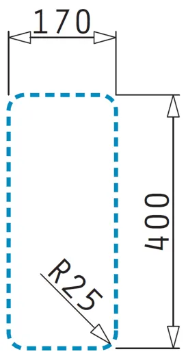 PYRAMIS Kchensple Lydia (17x40) 1B Unterbausple mit Siebkorb als Stopfen- oder Drehknopfventil
