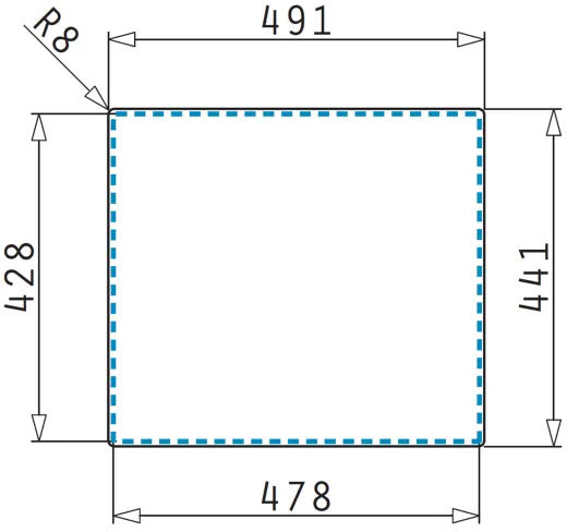 PYRAMIS Kchensple Lydia (45x40) 1B Einbausple Flachrand / Flchenbndig Siebkorb als Stopfen- oder Drehknopfventil
