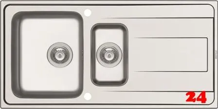 PYRAMIS Kchensple Alea (100x50) 1 1/2B 1D Einbausple / Edelstahlsple Siebkorb als Drehknopfventil