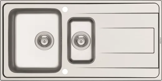 PYRAMIS Kchensple Alea (100x50) 1 1/2B 1D Einbausple / Edelstahlsple Siebkorb als Drehknopfventil