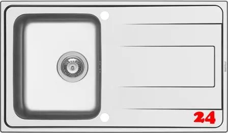 PYRAMIS Kchensple Alea (86x50) 1B 1D Einbausple / Edelstahlsple Siebkorb als Drehknopfventil