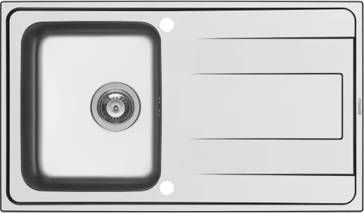 PYRAMIS Kchensple Alea (86x50) 1B 1D Einbausple / Edelstahlsple Siebkorb als Drehknopfventil