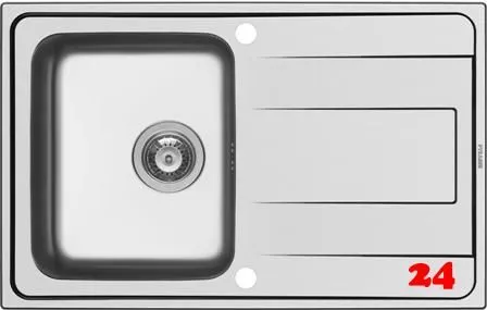 PYRAMIS Kchensple Alea (79x50) 1B 1D Einbausple / Edelstahlsple Siebkorb als Drehknopfventil