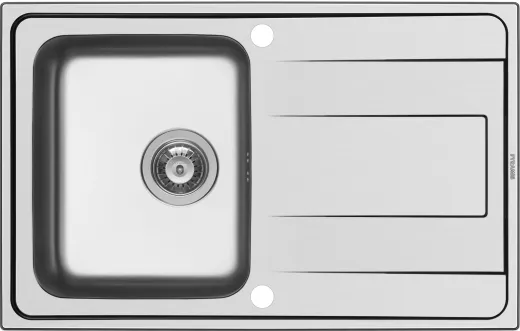 PYRAMIS Kchensple Alea (79x50) 1B 1D Einbausple / Edelstahlsple Siebkorb als Drehknopfventil