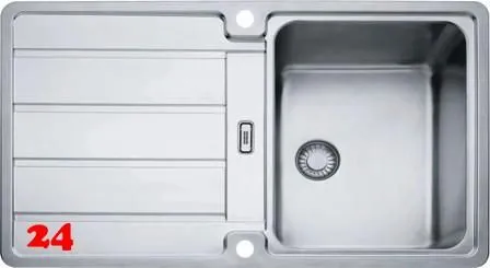 FRANKE Kchensple Hydros HDX 214 Edelstahlsple Slimtop / Flchenbndig mit Integralablauf und Druckknopfventil