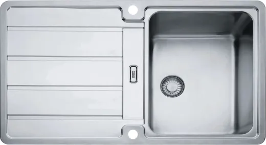 FRANKE Kchensple Hydros HDX 214 Edelstahlsple Slimtop / Flchenbndig mit Integralablauf und Druckknopfventil