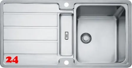 FRANKE Kchensple Hydros HDX 284 Edelstahlssple Slimtop / Flchenbndig mit Integralablauf und Druckknopfventil