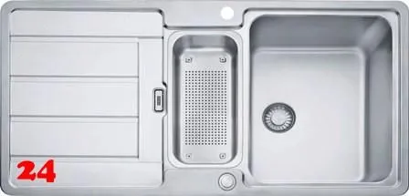 FRANKE Kchensple Hydros HDX 254 Edelstahlsple Slimtop / Flchenbndig mit Integralablauf und Druckknopfventil