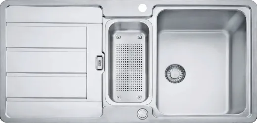 FRANKE Kchensple Hydros HDX 254 Edelstahlsple Slimtop / Flchenbndig mit Integralablauf und Druckknopfventil