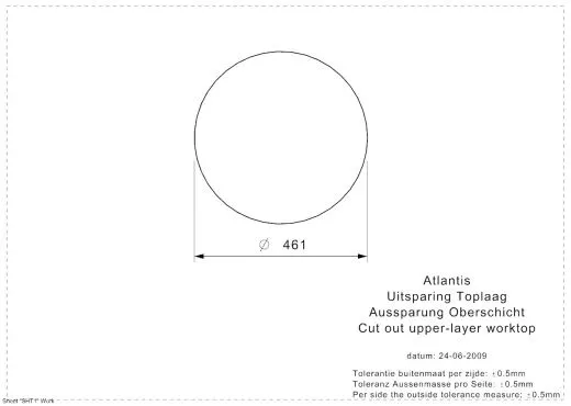 REGINOX Waschbecken Aqua Line Atlantis (L) OSP Einbaubecken Edelstahl flchenbndig mit Flachrand und Hahnlochbank