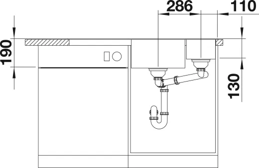 BLANCO Axia III 6 S GSB (Glasschneidbrett) Silgranit PuraDurII Granitsple / Einbausple Ablaufsystem InFino mit Drehknopfventil
