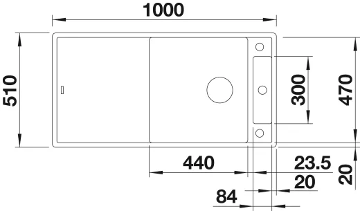 BLANCO Axia III XL 6 S HSB (Holzschneidbrett) Silgranit PuraDurII Granitsple / Einbausple Ablaufsystem InFino mit Drehknopfventil