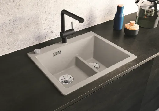 ❎ BLANCO Kchensple Pleon 6 Split Silgranit PuraDurII Granitsple / Einbausple Ablaufsystem InFino mit Drehknopfventil