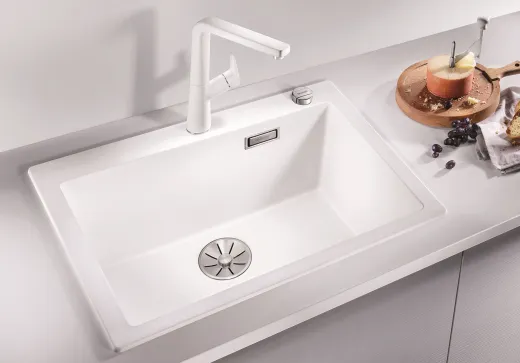 BLANCO Kchensple Pleon 6 Silgranit PuraDurII Granitsple / Einbausple Ablaufsystem InFino mit Drehknopfventil