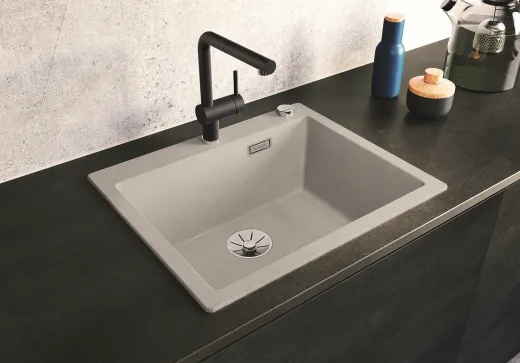 BLANCO Kchensple Pleon 6 Silgranit PuraDurII Granitsple / Einbausple Ablaufsystem InFino mit Drehknopfventil