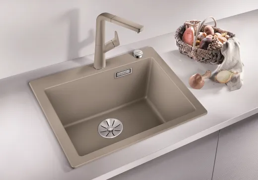 BLANCO Kchensple Pleon 5 Silgranit PuraDurII Granitsple / Einbausple Ablaufsystem InFino mit Drehknopfventil