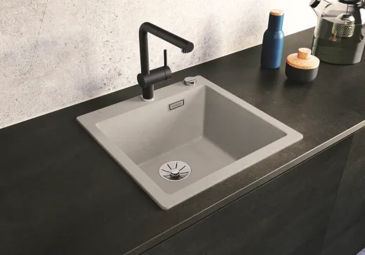 BLANCO Kchensple Pleon 5 Silgranit PuraDurII Granitsple / Einbausple Ablaufsystem InFino mit Drehknopfventil