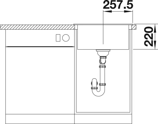 BLANCO Kchensple Pleon 5 Silgranit PuraDurII Granitsple / Einbausple Ablaufsystem InFino mit Drehknopfventil