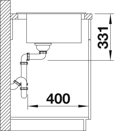BLANCO Kchensple Pleon 5 Silgranit PuraDurII Granitsple / Einbausple Ablaufsystem InFino mit Drehknopfventil