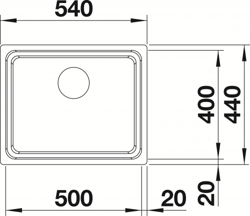 BLANCO Kchensple Etagon 500-IF Edelstahlsple / Einbausple Flachrand mit Ablaufsystem InFino und Handbettigung