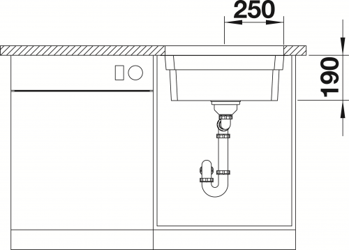 BLANCO Kchensple Etagon 500-U Edelstahlsple / Unterbaubecken mit Ablaufsystem InFino und Handbettigung