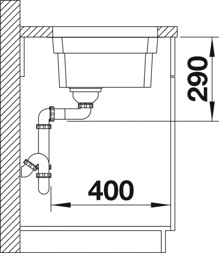 BLANCO Kchensple Etagon 500-U Edelstahlsple / Unterbaubecken mit Ablaufsystem InFino und Handbettigung