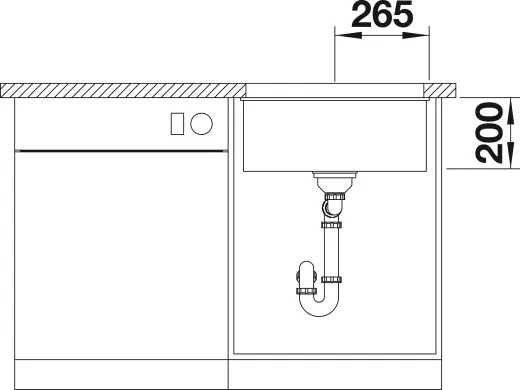 BLANCO Kchensple Etagon 500-U Silgranit PuraDurII Granitsple / Unterbaubecken Ablaufsystem InFino mit Handbettigung