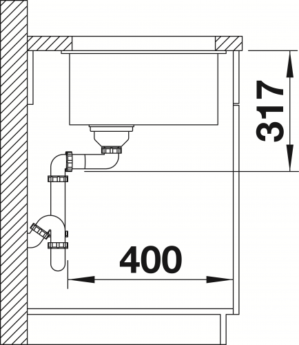 BLANCO Kchensple Etagon 500-U Silgranit PuraDurII Granitsple / Unterbaubecken Ablaufsystem InFino mit Handbettigung