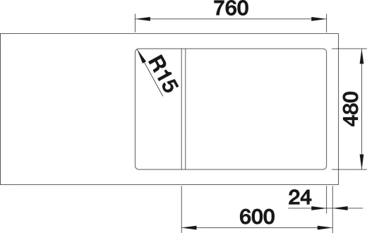 BLANCO Kchensple Legra 6 S Compact Silgranit PuraDurII Granitsple / Einbausple mit Handbettigung