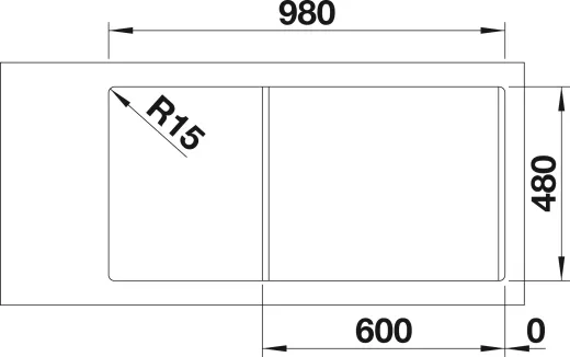 BLANCO Kchensple Legra 6 S Silgranit PuraDurII Granitsple / Einbausple mit Handbettigung
