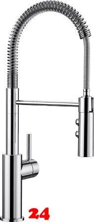 BLANCO Kchenarmatur Catris S Chrom Einhebelmischer / Spltischarmatur mit flexibler Pendelbrause umstellbar
