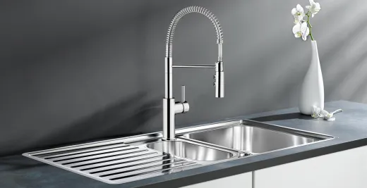 BLANCO Kchenarmatur Catris S Chrom Einhebelmischer / Spltischarmatur mit flexibler Pendelbrause umstellbar