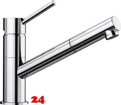 BLANCO Kchenarmatur Kano-S Chrom Einhebelmischer / Spltischarmatur mit Zugauslauf 120 schwenkbarer Auslauf