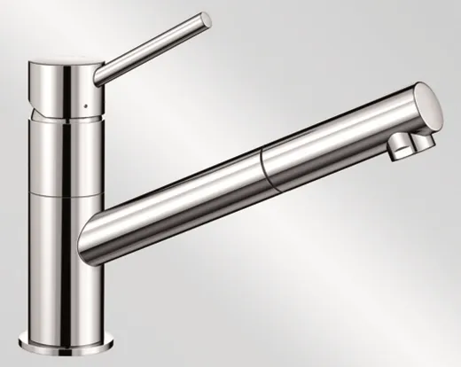 BLANCO Kchenarmatur Kano-S Chrom Einhebelmischer / Spltischarmatur mit Zugauslauf 120 schwenkbarer Auslauf