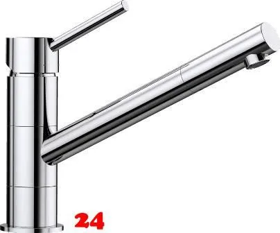 BLANCO Kchenarmatur Kano Chrom Einhebelmischer / Spltischarmatur mit Festauslauf 360 schwenkbarer Auslauf