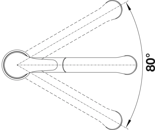 BLANCO K�chenarmatur Daras-S-F Chrom Einhebelmischer mit Zugauslauf 80� schwenkbarer Auslauf Vorfenstermontage