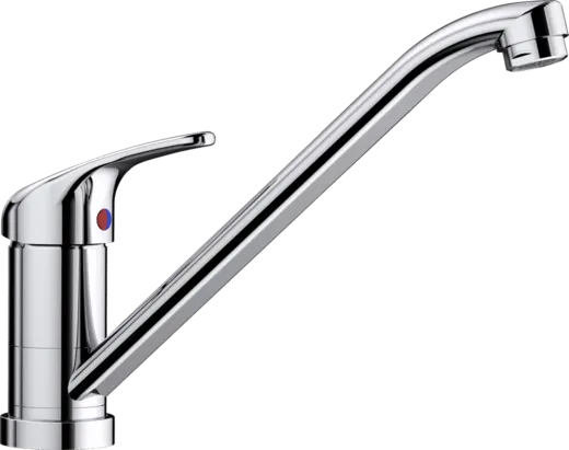 BLANCO K�chenarmatur Daras-F Chrom Einhebelmischer mit Festauslauf 360� schwenkbarer Auslauf Vorfenstermontage