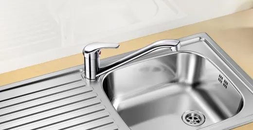 BLANCO K�chenarmatur Daras-F Chrom Einhebelmischer mit Festauslauf 360� schwenkbarer Auslauf Vorfenstermontage