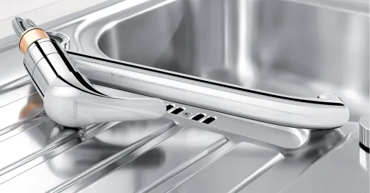 BLANCO K�chenarmatur Daras-F Chrom Einhebelmischer mit Festauslauf 360� schwenkbarer Auslauf Vorfenstermontage