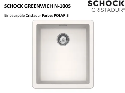 ❎ SCHOCK Kchensple Greenwich N-100S Cristadur Nano-Granitsple / Einbausple mit Drehexcenter