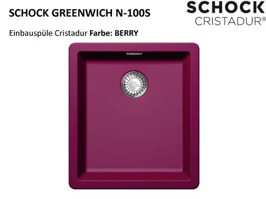 ❎ SCHOCK Kchensple Greenwich N-100S Cristadur Nano-Granitsple / Einbausple mit Drehexcenter