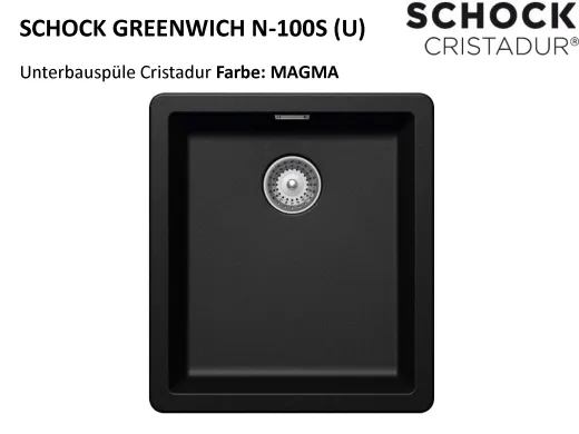 ❎ SCHOCK Kchensple Greenwich N-100S-U Cristadur Nano-Granitsple / Unterbausple mit Drehexcenter