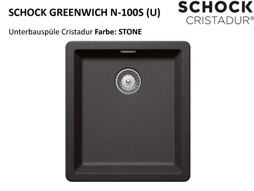❎ SCHOCK Kchensple Greenwich N-100S-U Cristadur Nano-Granitsple / Unterbausple mit Drehexcenter