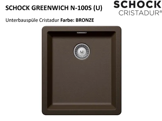 ❎ SCHOCK Kchensple Greenwich N-100S-U Cristadur Nano-Granitsple / Unterbausple mit Drehexcenter