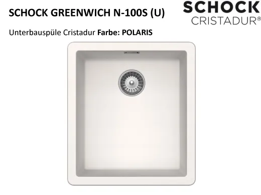 ❎ SCHOCK Kchensple Greenwich N-100S-U Cristadur Nano-Granitsple / Unterbausple mit Drehexcenter