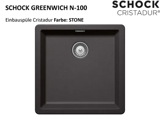 SCHOCK Kchensple Greenwich N-100 Cristadur Nano-Granitsple / Einbausple mit Drehexcenter