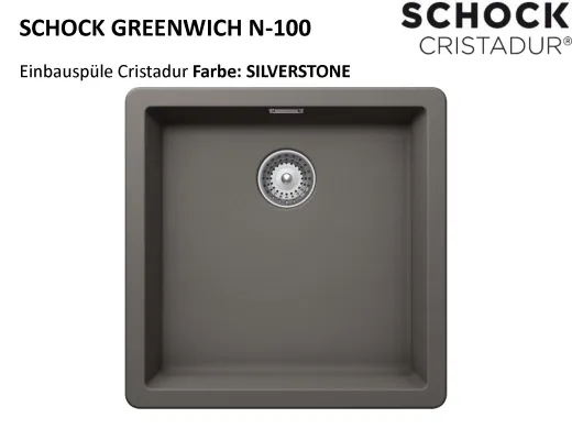 SCHOCK Kchensple Greenwich N-100 Cristadur Nano-Granitsple / Einbausple mit Drehexcenter