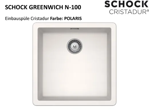 SCHOCK Kchensple Greenwich N-100 Cristadur Nano-Granitsple / Einbausple mit Drehexcenter