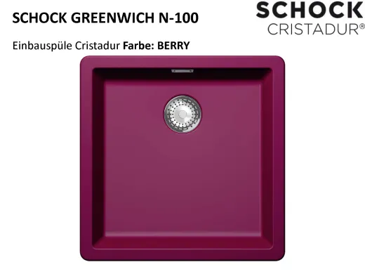 SCHOCK Kchensple Greenwich N-100 Cristadur Nano-Granitsple / Einbausple mit Drehexcenter